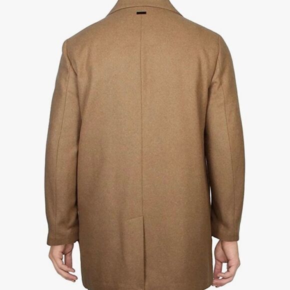 DKNY Men’s Wool Blend Coat Removable Quilted Bib Camel - Picture 2 of 10